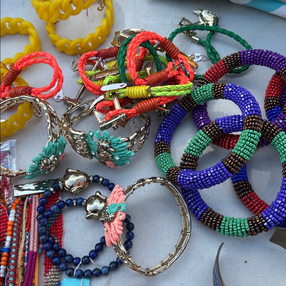 Seahorse Charm Bracelet in Turquoise and Coral